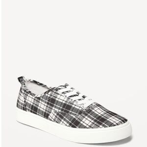 Gender-Neutral Flannel Plaid Lace-Up Sneakers for Kids